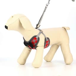 Шлейка с поводком, размер L, ОШ 30-50 см, ОГ 36-56 см, поводок 120×1.5 см, мягкая, серая, красная