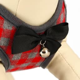 Шлейка с поводком, размер L, ОШ 30-50 см, ОГ 36-56 см, поводок 120×1.5 см, мягкая, серая, красная