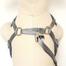 Шлейка с поводком, размер L, ОШ 30-50 см, ОГ 36-56 см, поводок 120×1.5 см, мягкая, серая, красная