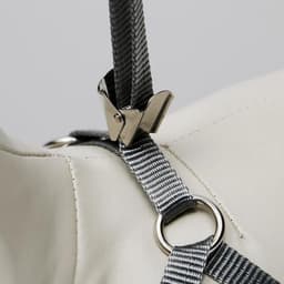 Шлейка с поводком, размер L, ОШ 30-50 см, ОГ 36-56 см, поводок 120×1.5 см, мягкая, серая, красная