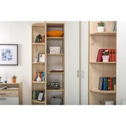 Стеллаж угловой «Веста 13.139», 490×342×2300 мм, цвет гаскон пайн светлый/белый шагрень