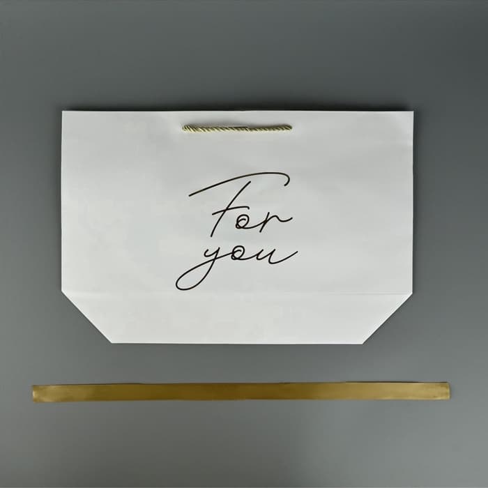 Пакет подарочный, упаковка, For you, 30×27.5×12 см
