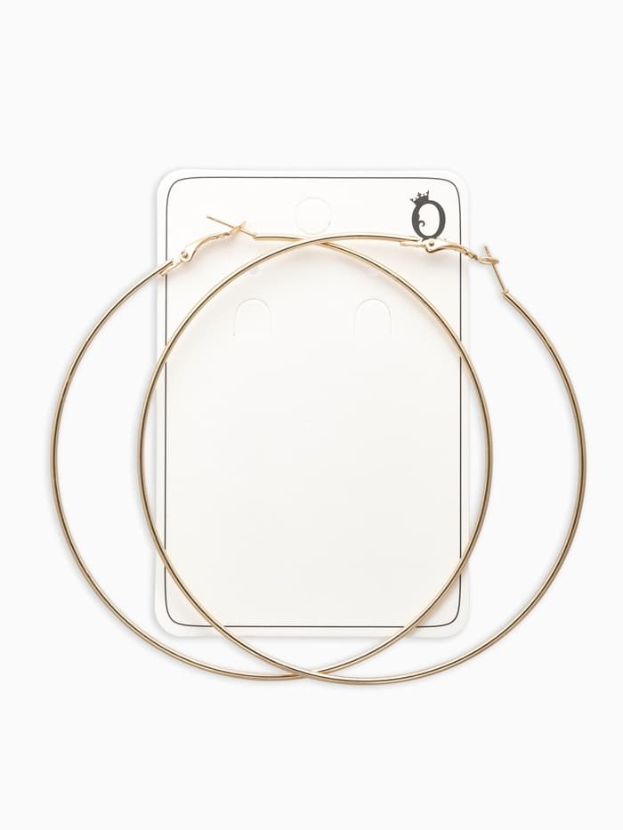 Серьги кольца QF «Классика», d=10 см, цвет золото