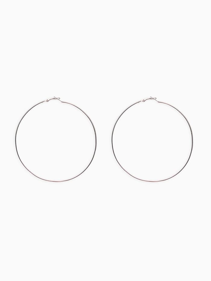 Серьги кольца QF «Классика», d=10 см, цвет серебро