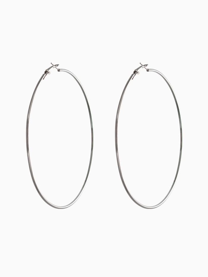 Серьги кольца QF «Классика», d=10 см, цвет серебро