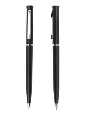 Ручка под логотип Calligrata, шариковая, поворотная, синий стержень, узел 0.7 мм, корпус чёрный матовый с серебристым