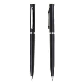 Ручка под логотип Calligrata, шариковая, поворотная, синий стержень, узел 0.7 мм, корпус чёрный матовый с серебристым