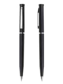 Ручка под логотип Calligrata, шариковая, поворотная, синий стержень, узел 0.7 мм, корпус чёрный матовый с серебристым