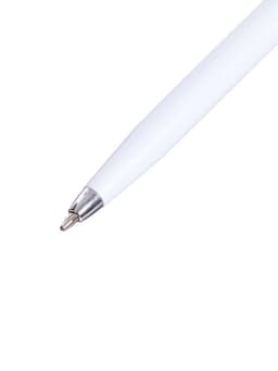 Ручка под логотип Calligrata, шариковая, поворотная, синий стержень, узел 0.7 мм, корпус белый матовый с серебристым