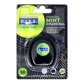 Зубная нить D.I.E.S., мята с углём, 50 м