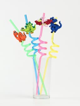 Трубочка из пластика «Динозавр», набор 4 шт., МИКС