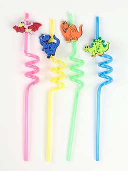 Трубочка из пластика «Динозавр», набор 4 шт., МИКС