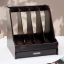 Органайзер для бумаги, 4 секции, с выдвижным ящиком, 30×28×30 см