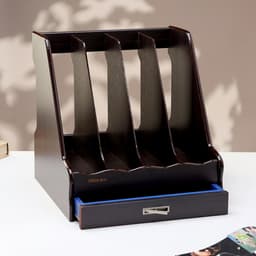 Органайзер для бумаги, 4 секции, с выдвижным ящиком, 30×28×30 см