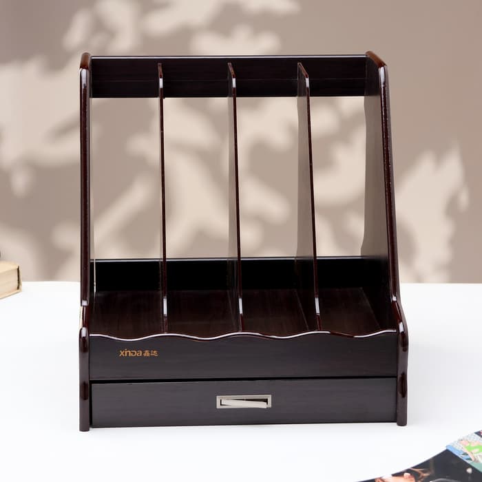 Органайзер для бумаги, 4 секции, с выдвижным ящиком, 30×28×30 см