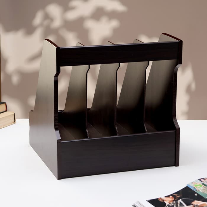 Органайзер для бумаги, 4 секции, с выдвижным ящиком, 30×28×30 см