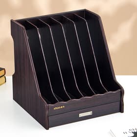 Органайзер для бумаги, 6 секций, с выдвижным ящиком, 30×28×30 см, МИКС