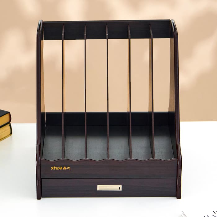 Органайзер для бумаги, 6 секций, с выдвижным ящиком, 30×28×30 см, МИКС