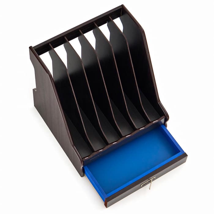 Органайзер для бумаги, 6 секций, с выдвижным ящиком, 30×28×30 см, МИКС