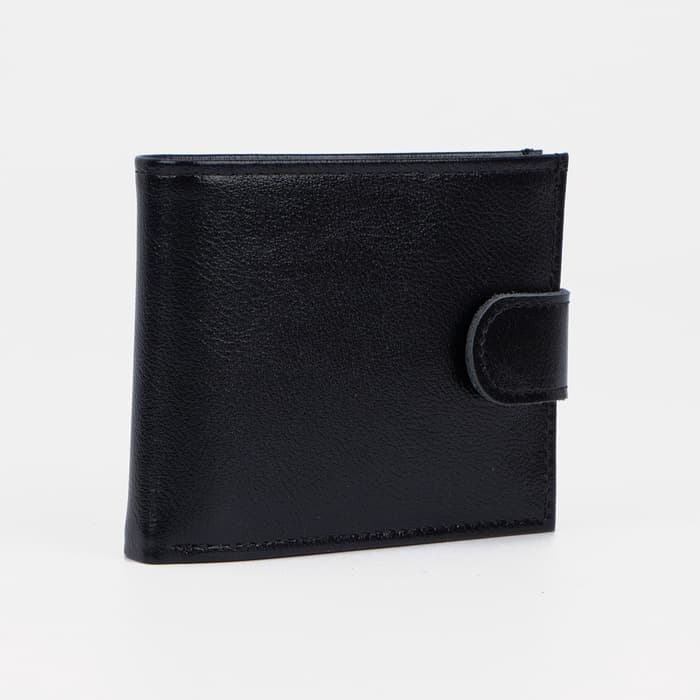 Портмоне мужское на кнопке TEXTURA, отдел для купюр, для карт, для монет, цвет чёрный