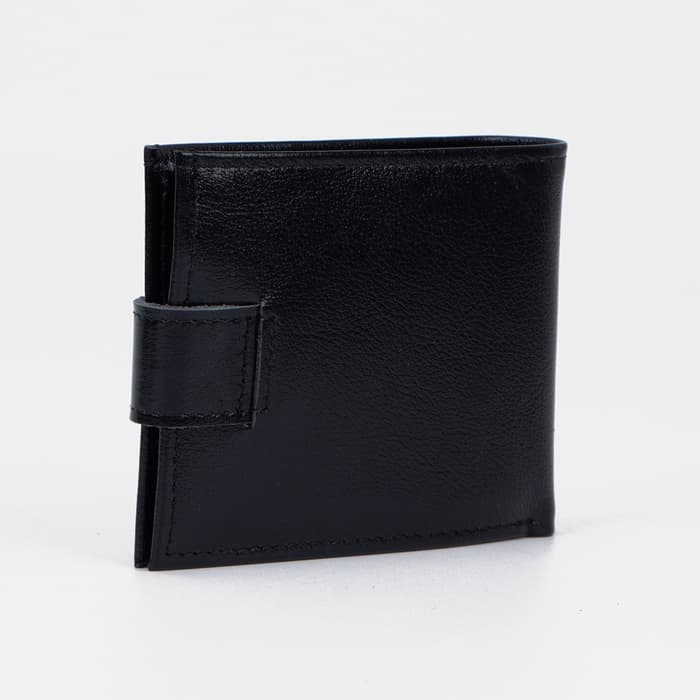 Портмоне мужское на кнопке TEXTURA, отдел для купюр, для карт, для монет, цвет чёрный