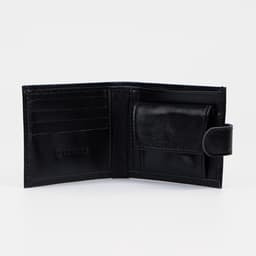 Портмоне мужское на кнопке TEXTURA, отдел для купюр, для карт, для монет, цвет чёрный