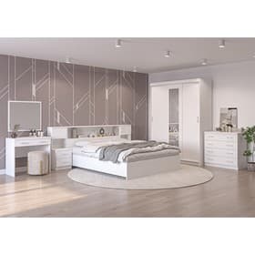 Спальный гарнитур «Аура», комплект 7 предметов, цвет белый