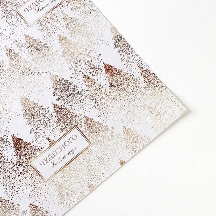Упаковочная бумага глянцевая двусторонняя «Чудесного Нового года», 70×100 см