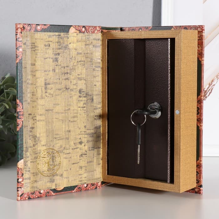 Шкатулка книга - сейф «Секрет богатства», дерево, искусственная кожа, 21×13×5 см