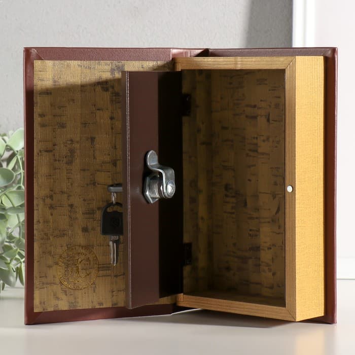 Шкатулка книга - сейф «Книга мудрых мыслей о финансах», дерево, искусственная кожа, тиснение, 21×13×5 см