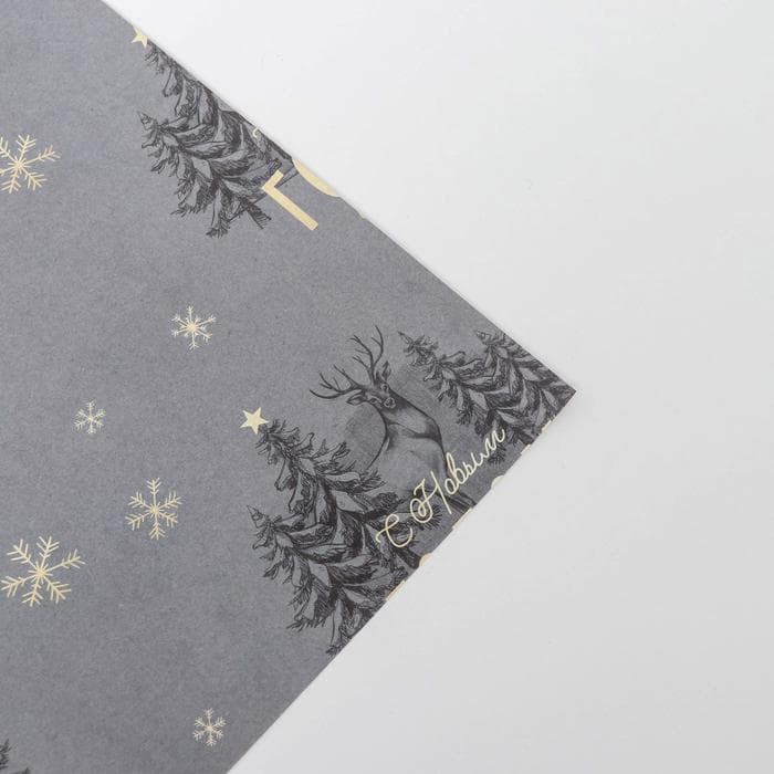 Упаковочная бумага глянцевая двусторонняя «Новый год», 70×100 см
