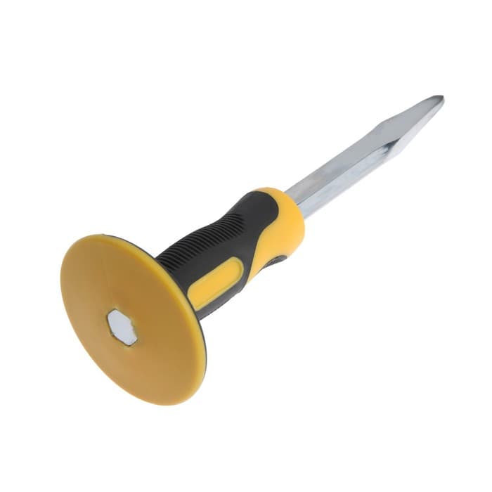 Зубило пикообразное ТУНДРА, сталь 45, хромированное, 2К рукоятка, 250 мм