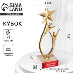 Кубок «Любимая мама», наградная фигура, подставка камень, 18 см