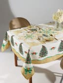 Скатерть на стол с салфетками «Этель» Golden Christmas: скатерть 150×180±3 см с ГМВО, салфетки 40×40 см - 8 шт.