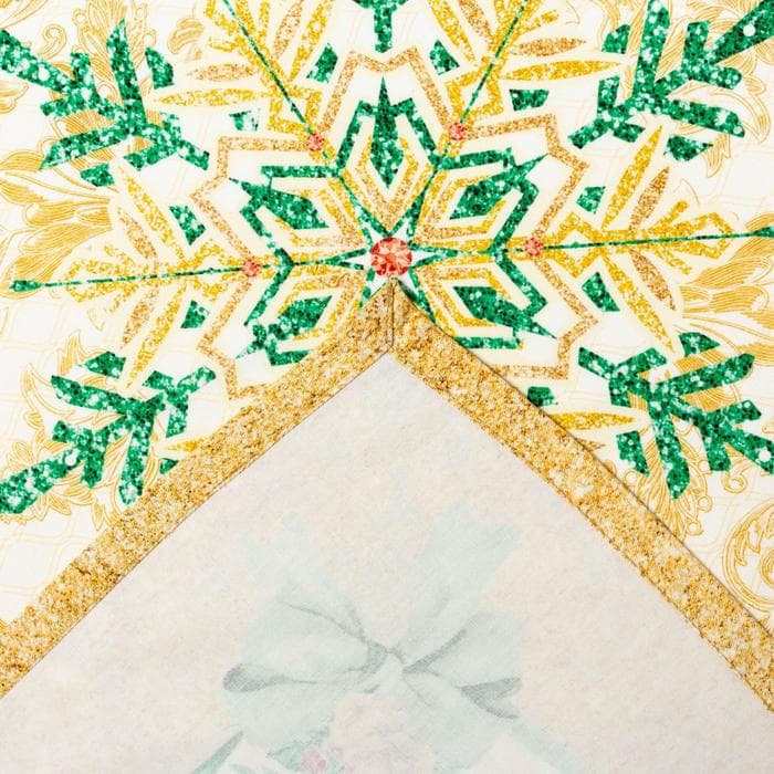 Скатерть на стол с салфетками «Этель» Golden Christmas: скатерть 150×220±3 см с ГМВО, салфетки 40×40 см - 12 шт.