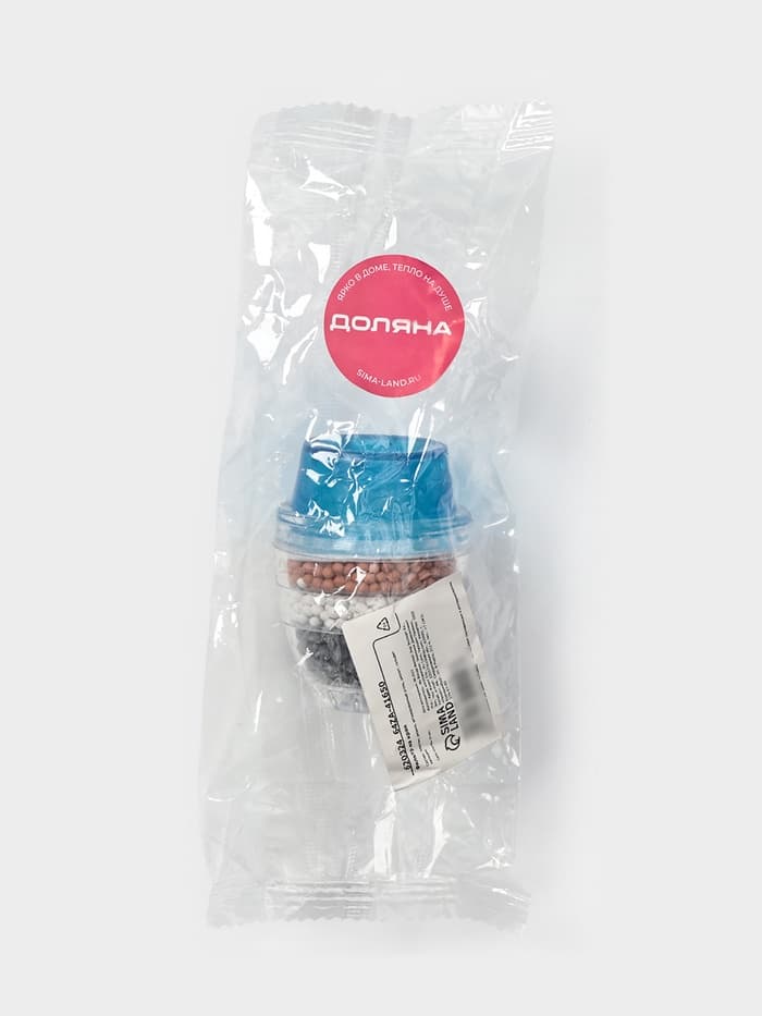 Фильтр для воды на кран Доляна «Тройной барьер», d=16-19 мм, на основе цеолита руды, активированного угля и сульфата кальция, МИКС