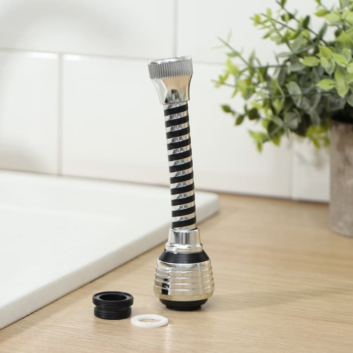 Поворотная насадка на кран Доляна «Флекс Фикс», d=1.5 см, с изменяемым углом наклона и интенсивностью струи, с сеткой