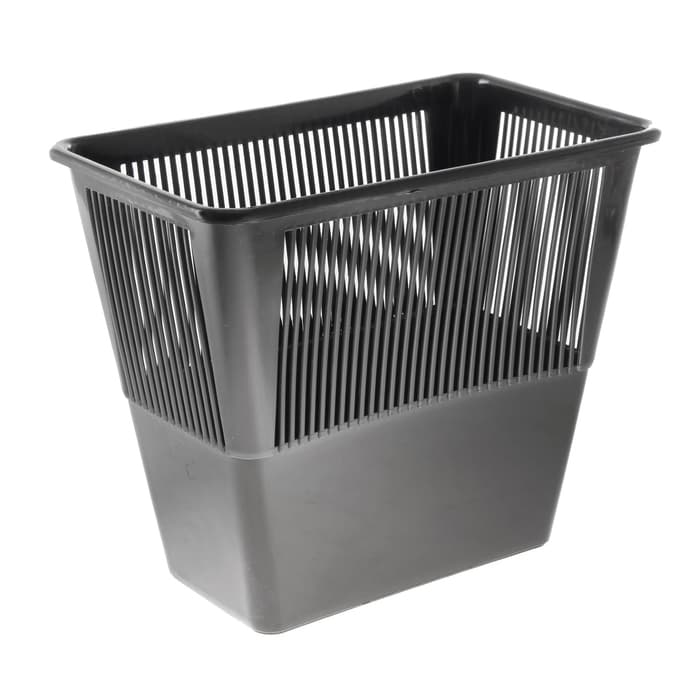 Корзина для бумаг и мусора Стамм, 12 л, пластик, сетчатая, прямоугольная, черная