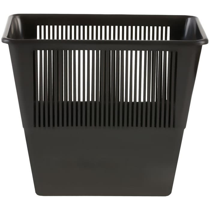 Корзина для бумаг и мусора Стамм, 12 л, пластик, сетчатая, прямоугольная, черная