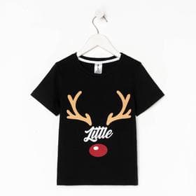 Футболка детская KAFTAN: Хmas little one, чёрная, размер 30 (98-104 см)