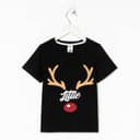 Футболка детская KAFTAN: Хmas little one, чёрная, размер 30 (98-104 см)