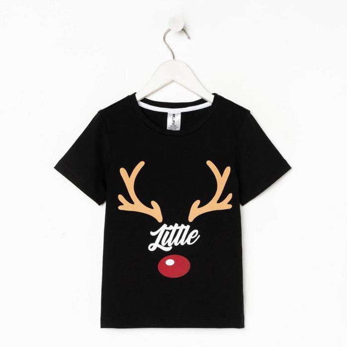 Футболка детская KAFTAN: Хmas little one, чёрная, размер 30 (98-104 см)
