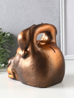 Копилка для денег «Бык гиря», гипс, золото-бронза, 20×21×19 см