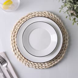 Салфетка сервировочная на стол Доляна «Косичка», плетёная, d=25 см, бежевая