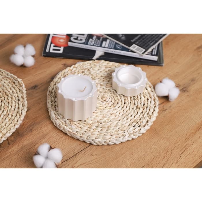 Салфетка сервировочная на стол Доляна «Косичка», плетёная, d=25 см, бежевая