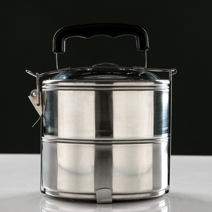 Ланч бокс TAKE IT EASY. 1.4 л. 13.3×17.5 см, с отделениями для еды, с ручкой, нержавеющая сталь