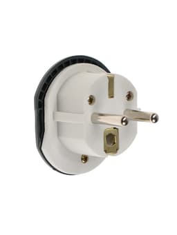 Переходник универсальный 16 А, с заземлением, 220 В, евровилка, заподлицо, чёрно-белый