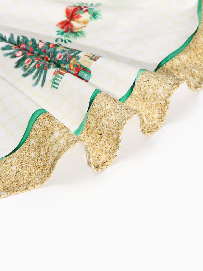 Скатерть новогодняя «Этель» Golden Christmas, d=215±2 см с ГМВО, 100% хлопок, саржа 190 г/м²