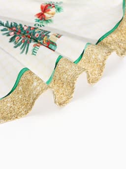 Скатерть новогодняя «Этель» Golden Christmas, d=215±2 см с ГМВО, 100% хлопок, саржа 190 г/м²
