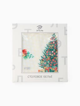 Скатерть новогодняя «Этель» Golden Christmas, d=215±2 см с ГМВО, 100% хлопок, саржа 190 г/м²